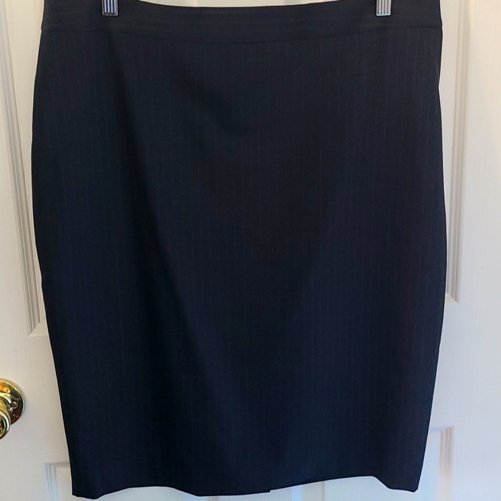 Ann Taylor Navy Pinstripe Suit Skirt Size 14